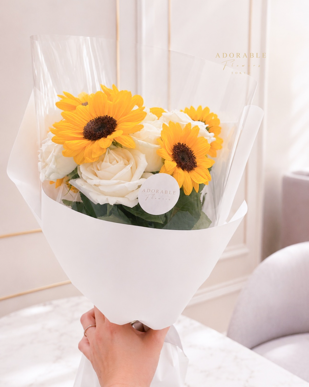Adorable Sun Roses | Fresh Bouquet(ギフトバッグ付き)