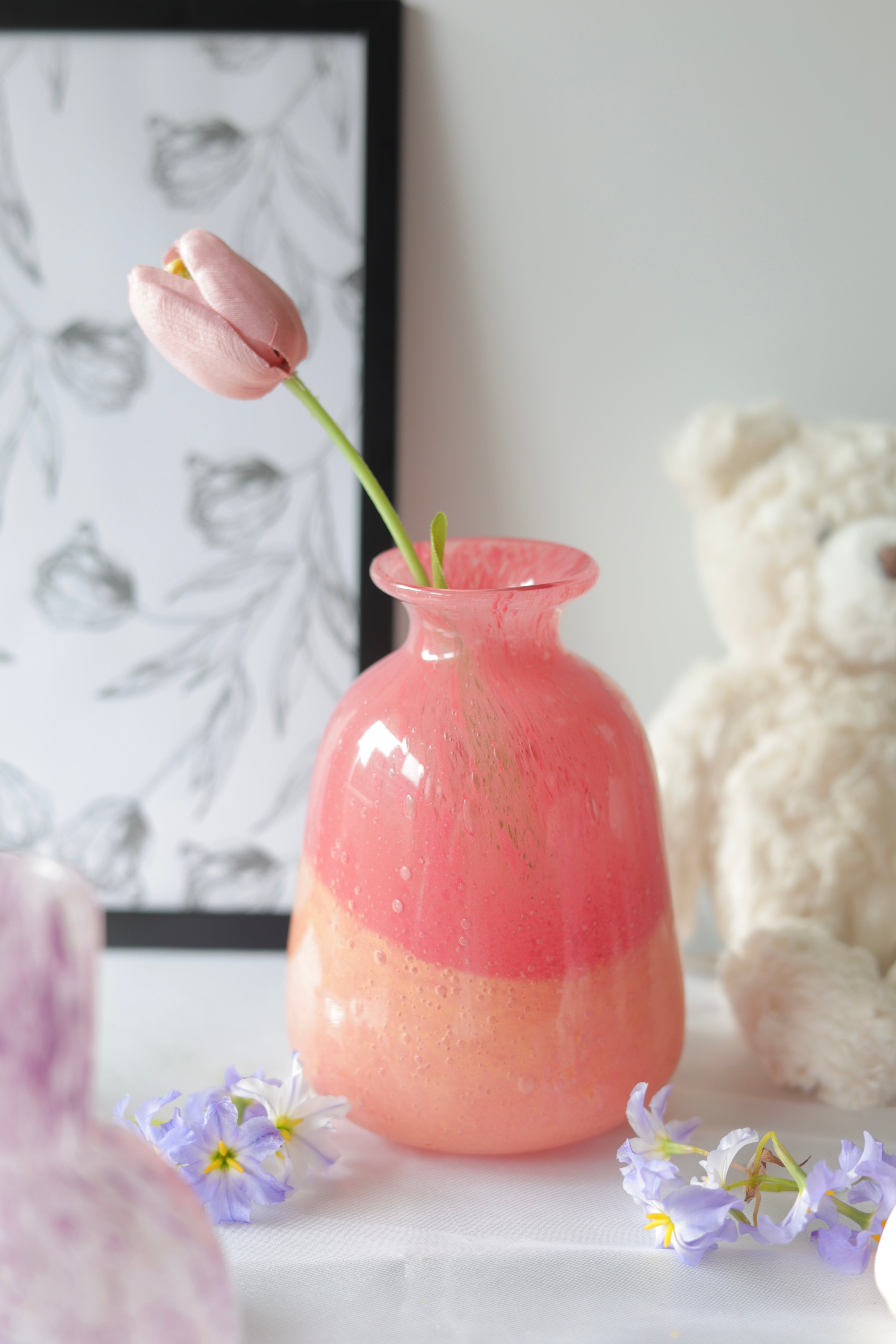フラワーベース ラヴィッシュボトル・コーラルピンク