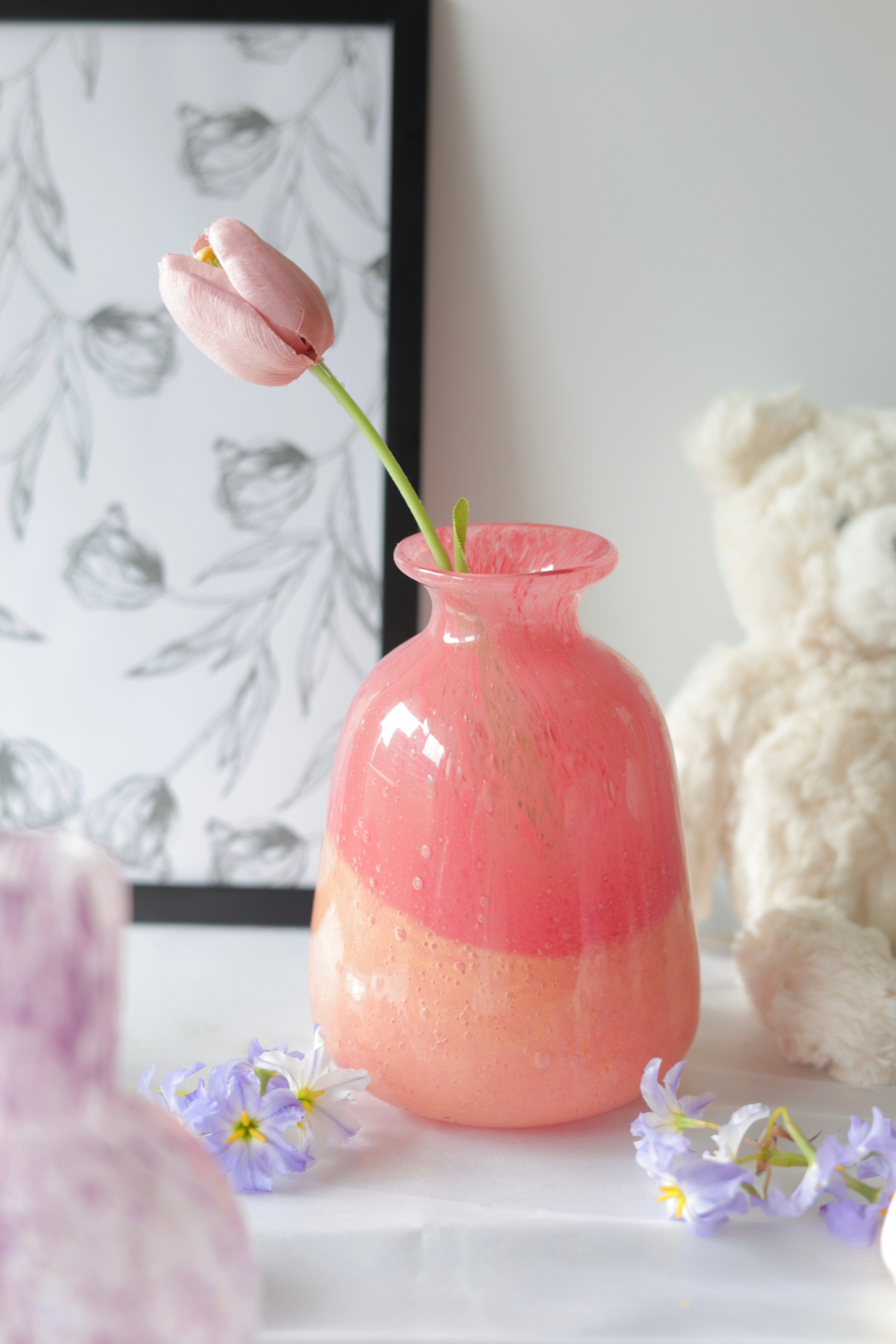 フラワーベース ラヴィッシュボトル・コーラルピンク