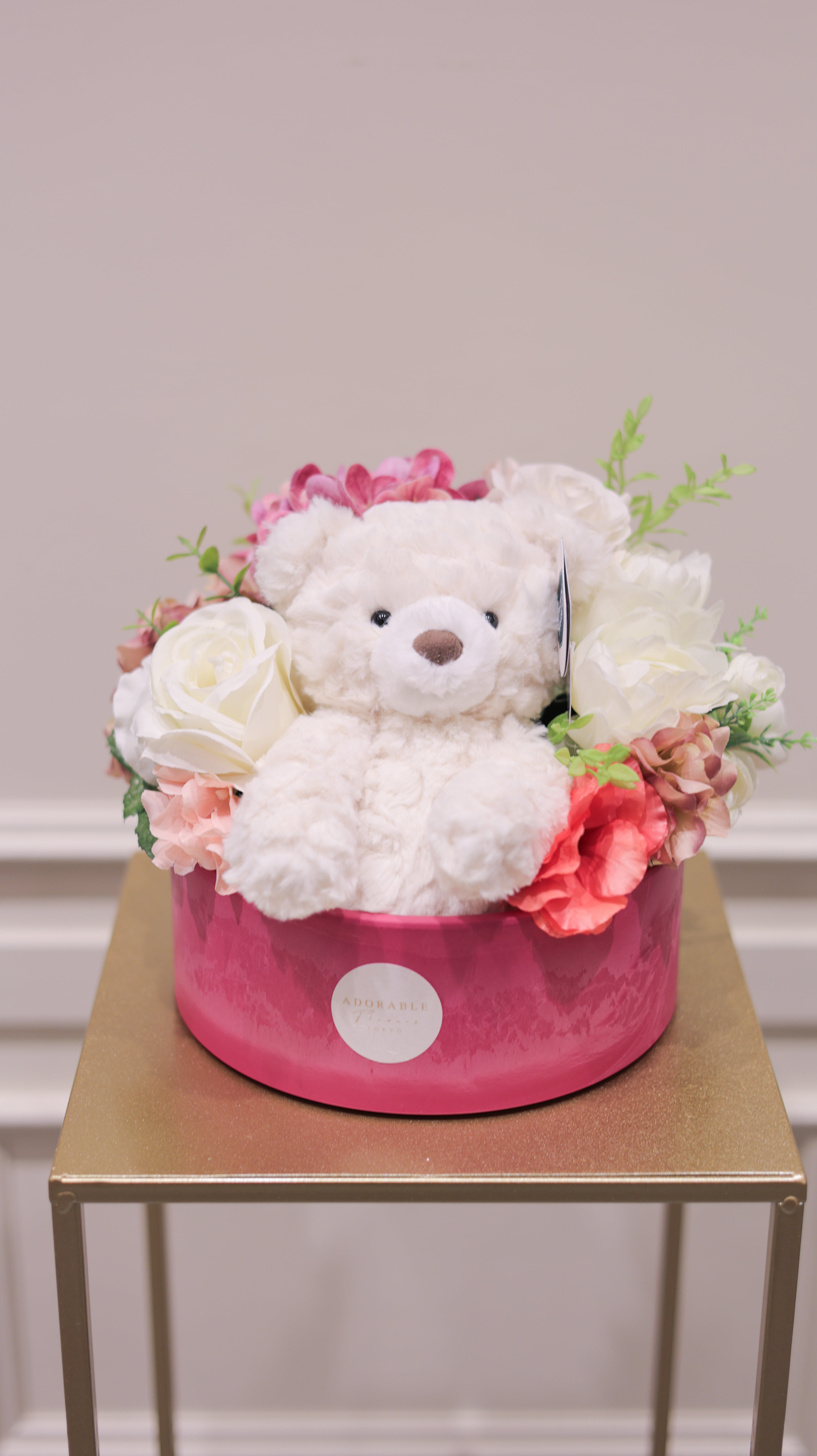Adorable Teddy Bloom Box|アーティフィシャルフラワー