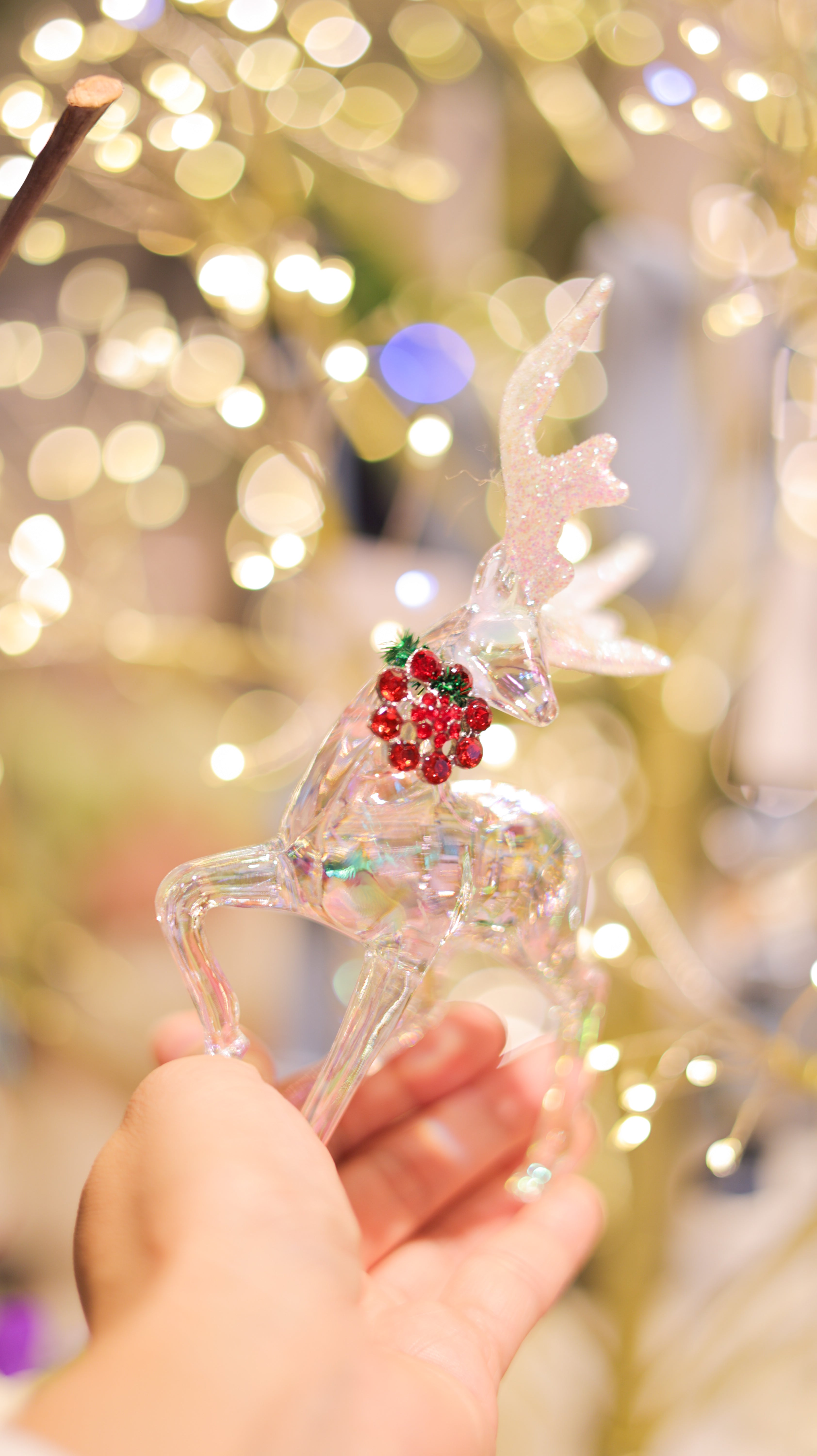 クリアドロップトナカイオブジェ/赤