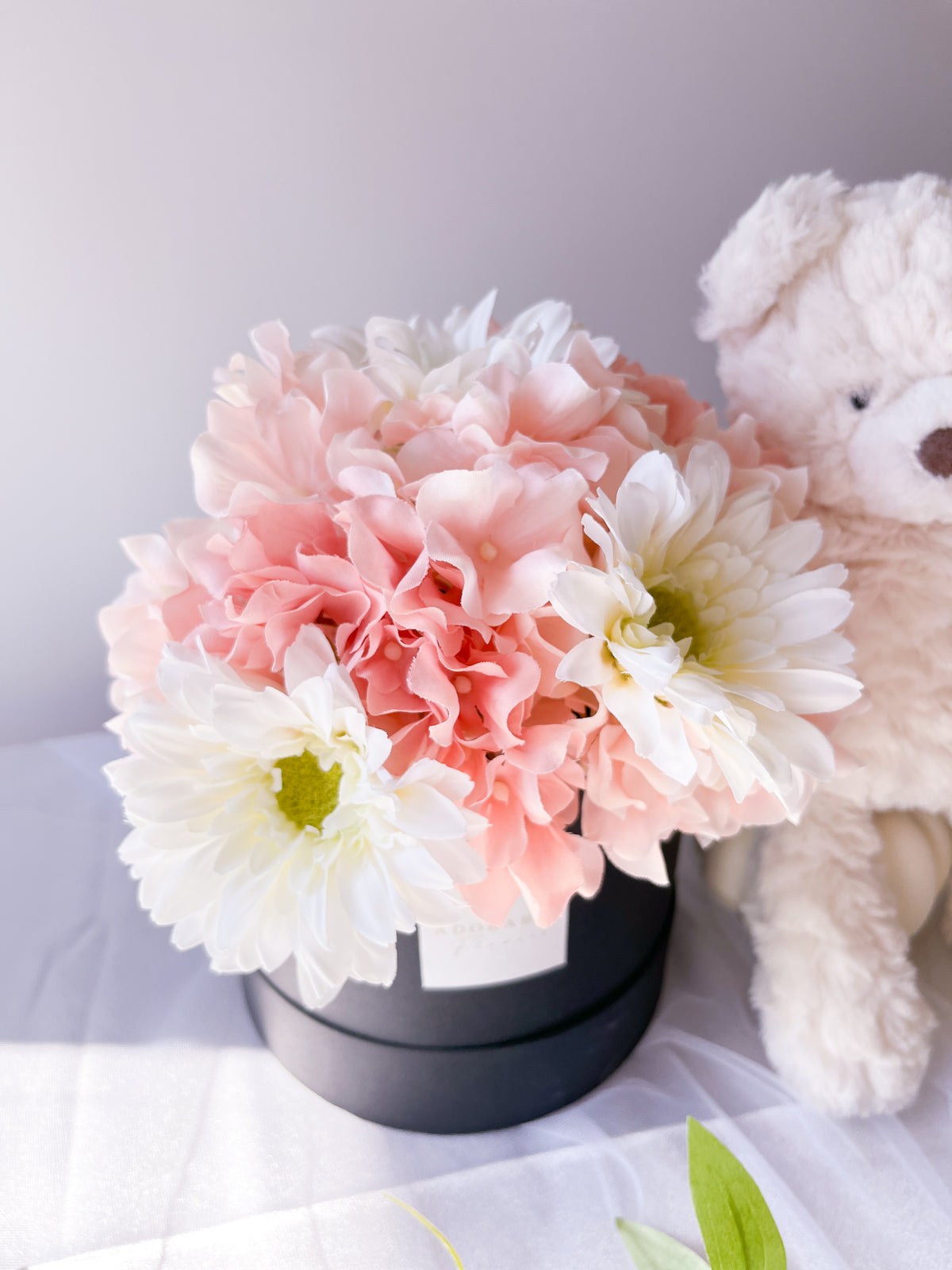 Blooming Bear|紫陽花とガーベラのフラワーボックス&ベア